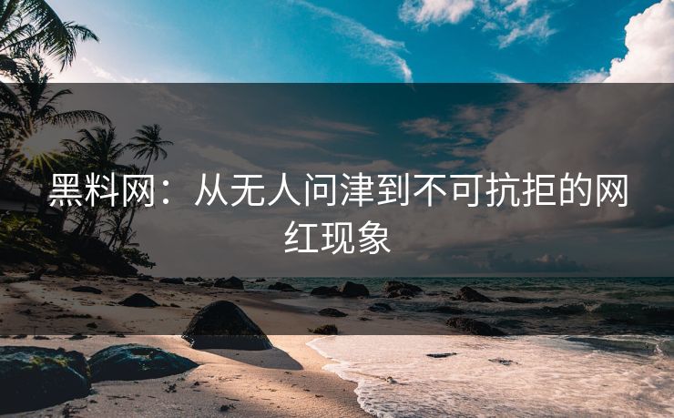 黑料网：从无人问津到不可抗拒的网红现象